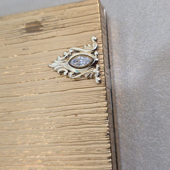 Vintage Evans Marquise Rhinestone Gold Art Deco Minaudiere Cigarette Case Compac - Picture 14 of 15